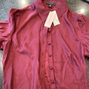 Banana Republic Silk maroon cuffed shirt